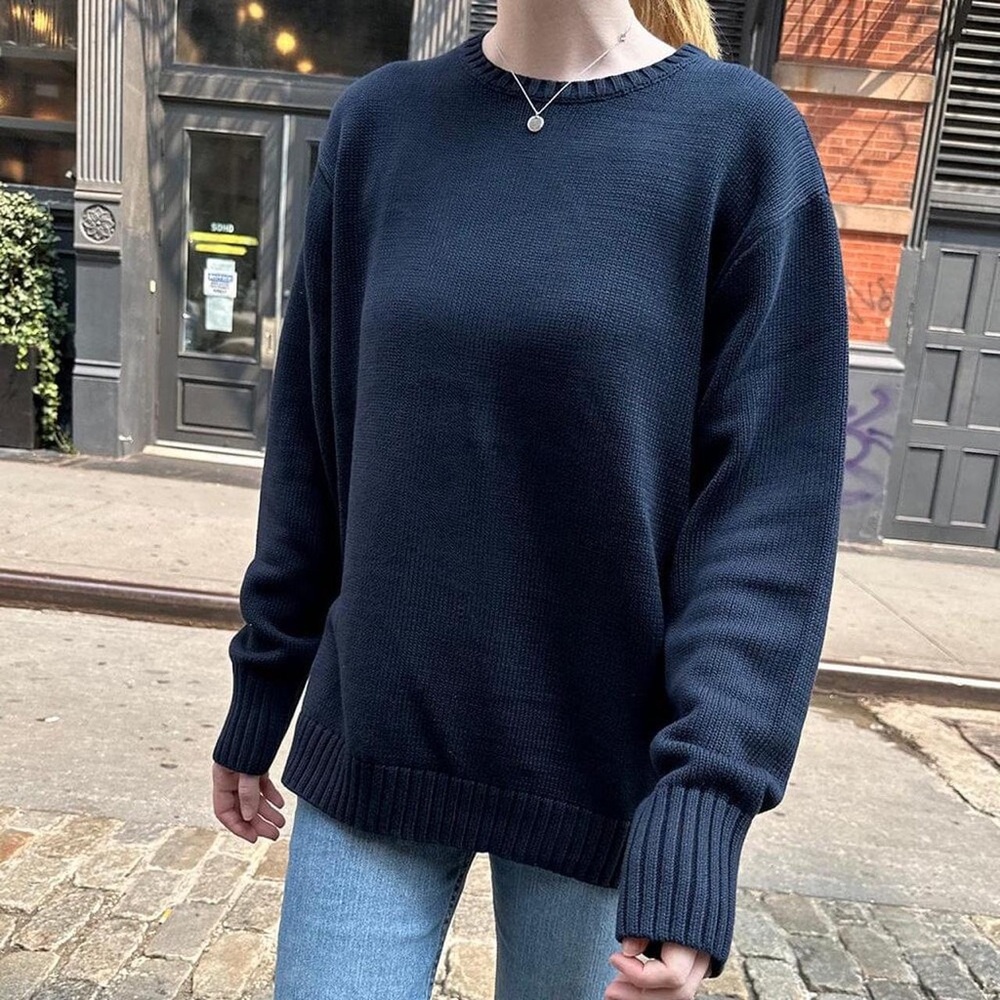 Brandy Melville Navy Crew Neck Sweater